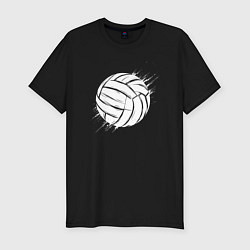 Футболка slim-fit Волейбольный мяч в движении, цвет: черный