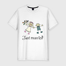 Мужская slim-футболка Just Married