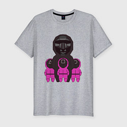 Футболка slim-fit Персонажи сериала игра в кальмара, цвет: меланж