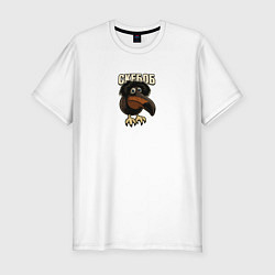 Футболка slim-fit Скебоб птица мем, цвет: белый