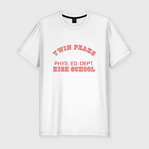 Мужская slim-футболка Twin Peaks High School / Белый – фото 1