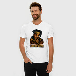 Футболка slim-fit XXXTentacion мультяшный стиль, цвет: белый — фото 2
