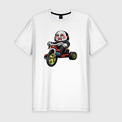 Мужская slim-футболка Пила на велосипеде