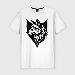 Футболка slim-fit Волк на щите, цвет: белый