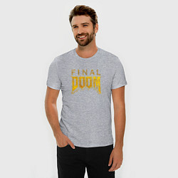 Футболка slim-fit Doom final gold logo, цвет: меланж — фото 2
