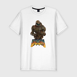 Футболка slim-fit Doom палач рока, цвет: белый