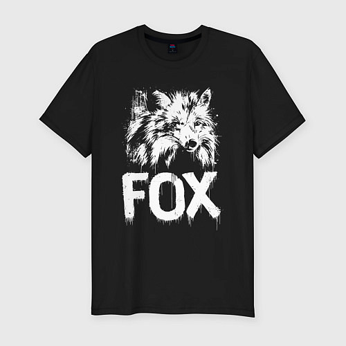 Мужская slim-футболка Лисий граффити / Черный – фото 1