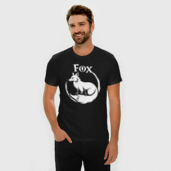 Футболка slim-fit Лиса в круге, цвет: черный — фото 2