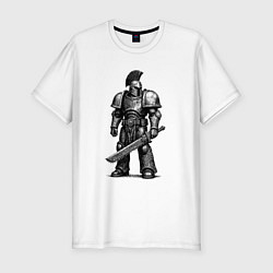 Футболка slim-fit Спартанец с цепным клинком, цвет: белый