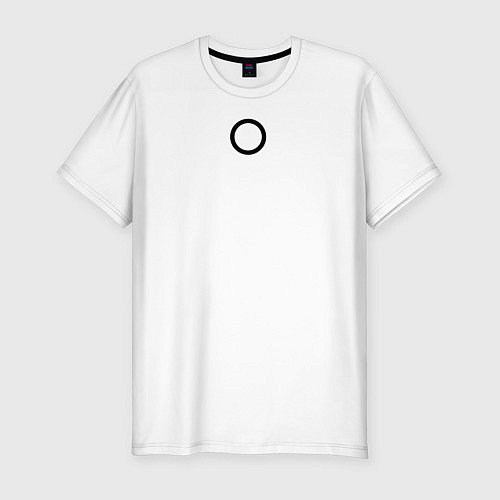 Мужская slim-футболка Игра в кальмара работник круг белая / Белый – фото 1