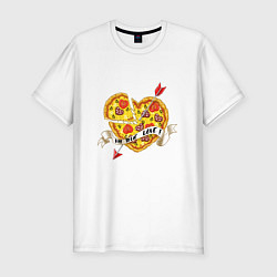 Футболка slim-fit Love pizza, цвет: белый