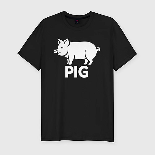 Мужская slim-футболка Городская Свинья / Черный – фото 1