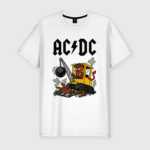 Мужская slim-футболка ACDC Ballbreaker World Tour / Белый – фото 1