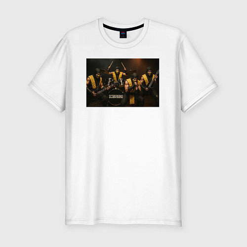 Мужская slim-футболка Sorpions Mortal Kombat / Белый – фото 1