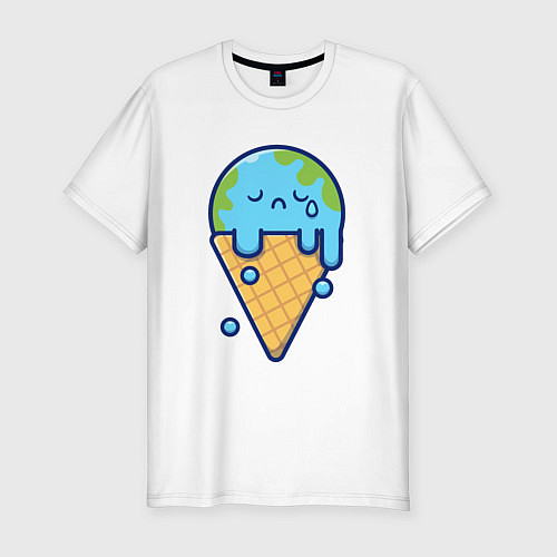 Мужская slim-футболка Earth cream / Белый – фото 1