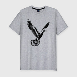 Мужская slim-футболка Полет чайки