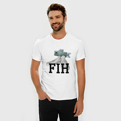 Футболка slim-fit Minecraft Fih Meme, цвет: белый — фото 2