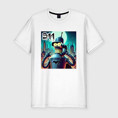 Мужская slim-футболка Бендермен оператор службы спасения / Белый – фото 1