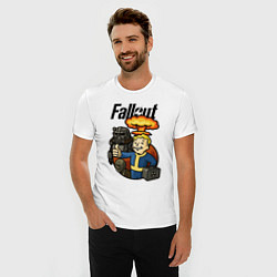 Футболка slim-fit Fallout - atomic explosion, цвет: белый — фото 2