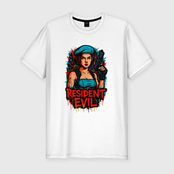Мужская slim-футболка Resident Evil Джилл Валентайн