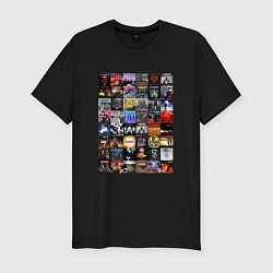 Футболка slim-fit Scorpions - обложки, цвет: черный