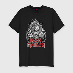 Футболка slim-fit Iron Maiden head with hands, цвет: черный