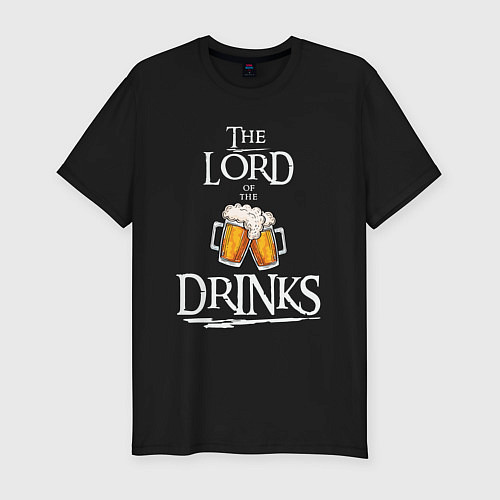 Мужская slim-футболка The lord of the drinks / Черный – фото 1