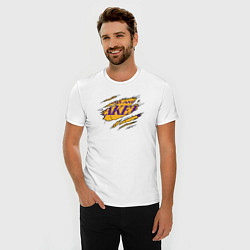 Футболка slim-fit Lakers body, цвет: белый — фото 2