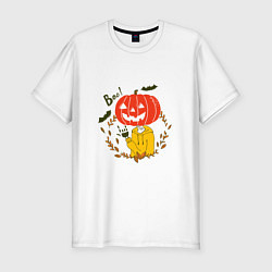 Футболка slim-fit Крутая тыква, цвет: белый