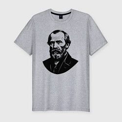 Футболка slim-fit Портрет Достоевского, цвет: меланж