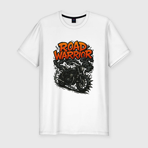 Мужская slim-футболка Дорожный воин / Белый – фото 1