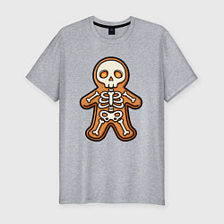 Мужская slim-футболка Скелет печеньки