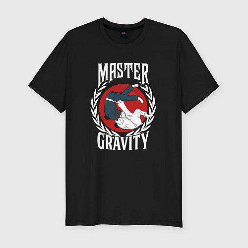 Мужская slim-футболка Мастер гравитации / Черный – фото 1