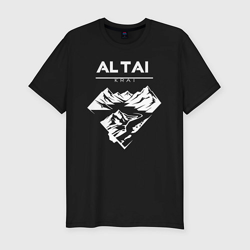 Мужская slim-футболка Алтайский край горы / Черный – фото 1