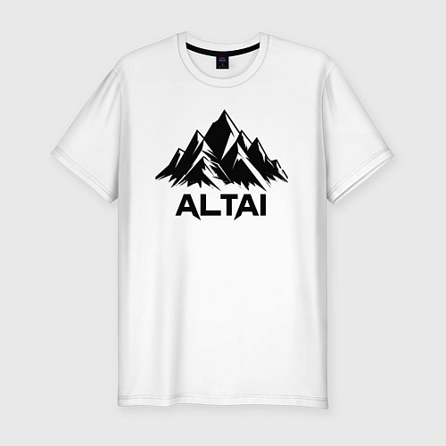 Мужская slim-футболка Алтай горы / Белый – фото 1
