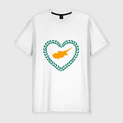 Футболка slim-fit Кипр в сердце, цвет: белый