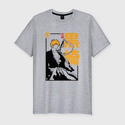 Мужская slim-футболка Блич Ичиго Куросаки кун