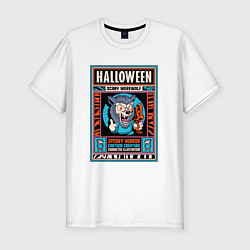 Футболка slim-fit Halloween werewolf, цвет: белый