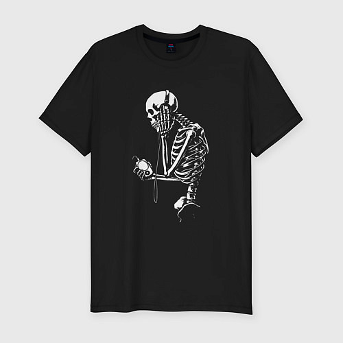 Мужская slim-футболка Рок до костей / Черный – фото 1