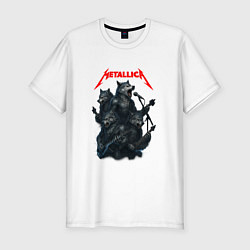 Футболка slim-fit Metallica волки, цвет: белый