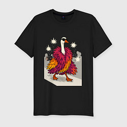 Футболка slim-fit Гусь на показе мод, цвет: черный