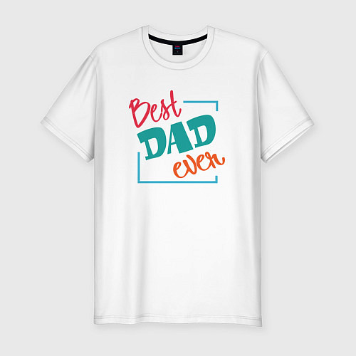 Мужская slim-футболка Best dad / Белый – фото 1