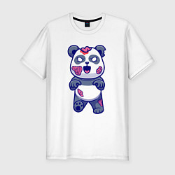 Футболка slim-fit Зомби панда, цвет: белый