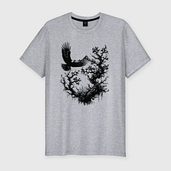 Футболка slim-fit Орёл над вершинами, цвет: меланж