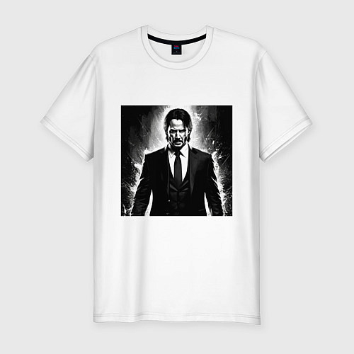 Мужская slim-футболка Киану / Белый – фото 1