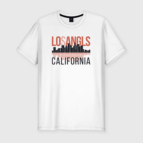 Мужская slim-футболка California - Los Angeles / Белый – фото 1