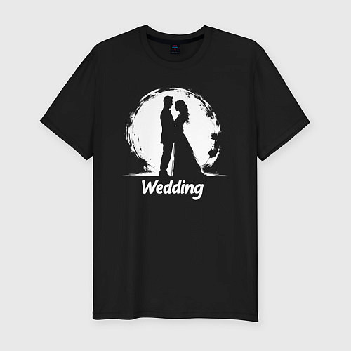 Мужская slim-футболка Лунная свадьба / Черный – фото 1