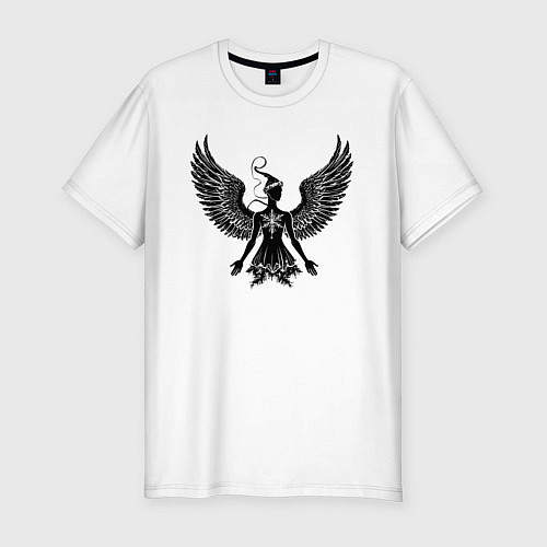 Мужская slim-футболка Зимний ангел / Белый – фото 1