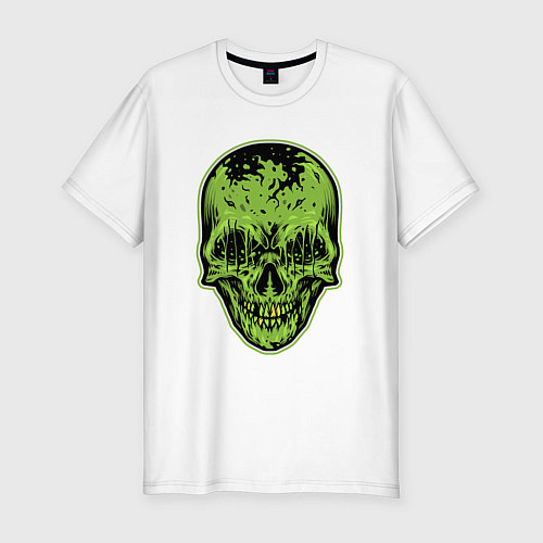 Мужская slim-футболка Green skeletor / Белый – фото 1