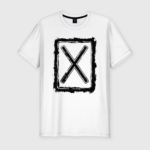 Мужская slim-футболка Знак перечеркнутый крест / Белый – фото 1